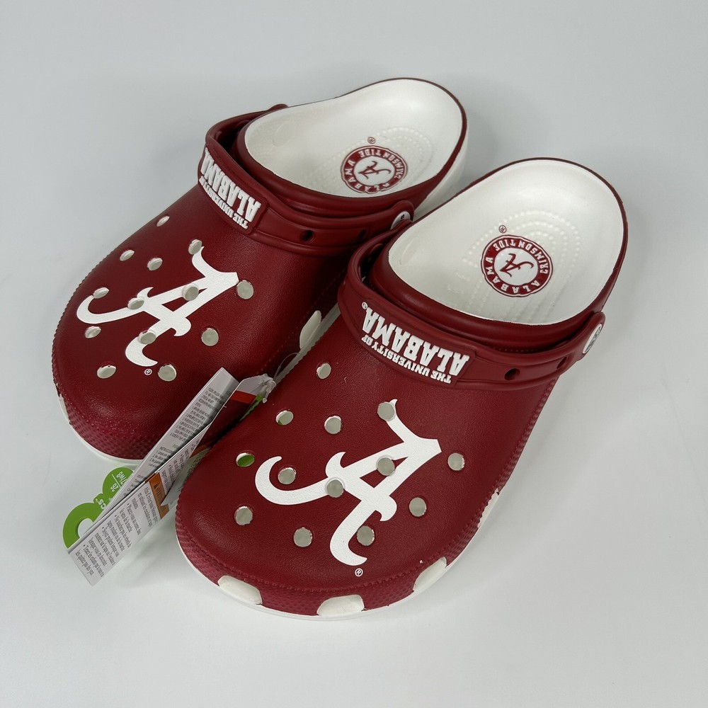 University of Alabama Crocs Classic Crimson Tide Clogs Shoes Big Al Mens 11