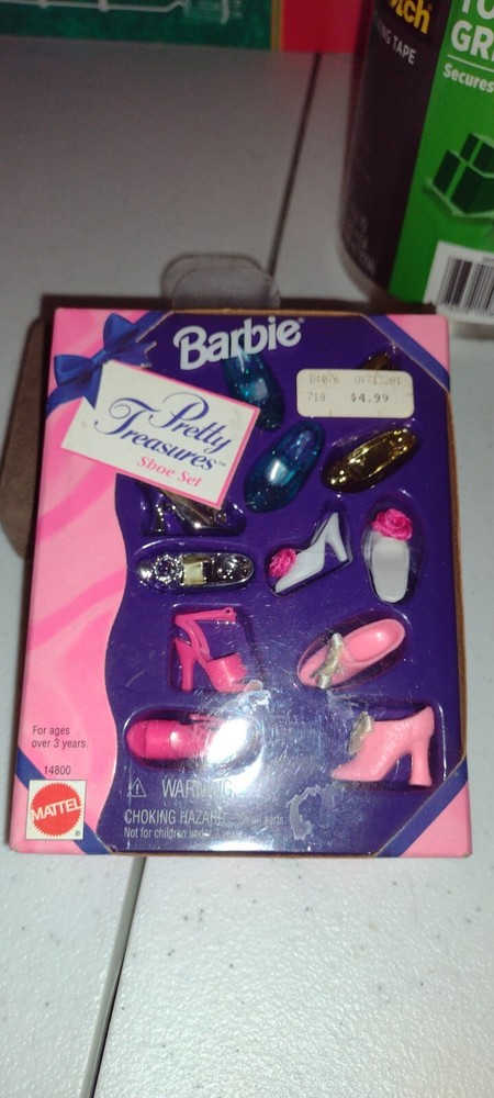 Barbie Doll Pretty Treasures Shoe Pumps Collection Set Mattel