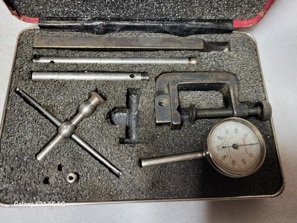 Used Starrett 196 Back Plunger Dial Indicator Set