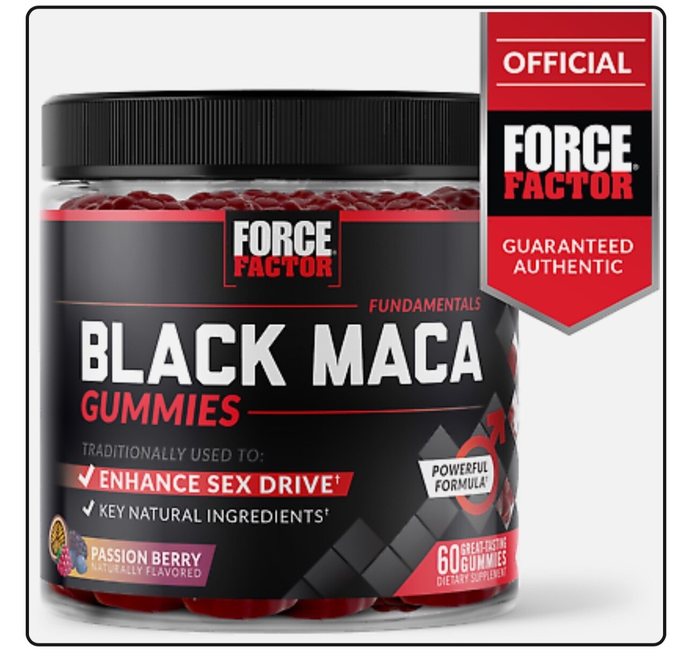 Force Factor Black Maca Gummies, Black Maca Root to Enhance Vitality in Men & Wo