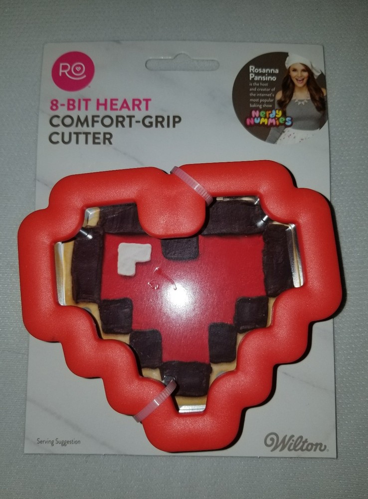 wilton 8-bit heart comfort grip cutter nerdy nummies Rosanna pansino