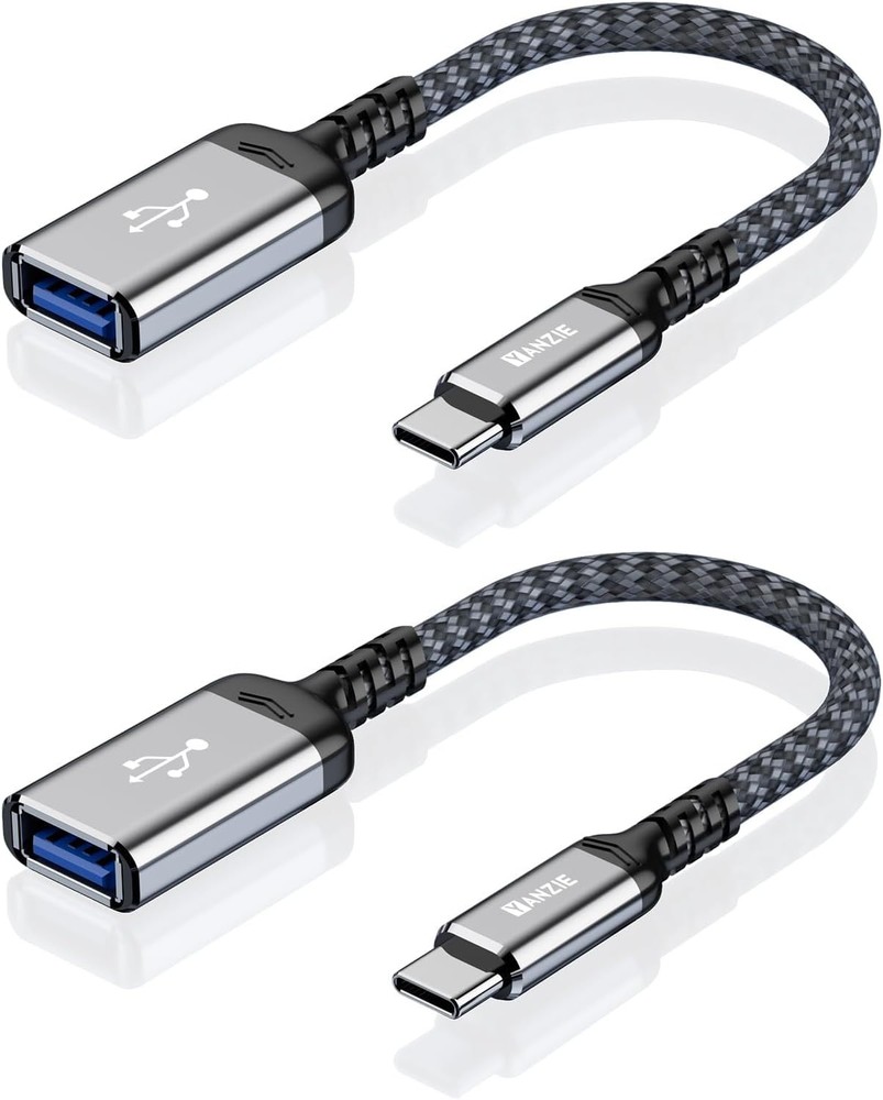 2-Pack Grey USB 3.0 to Type-C Male Adapter with Female C Port