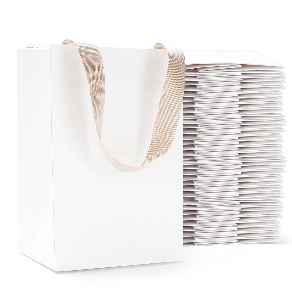 White Gift Bags Small Size, 40Pcs 5.25