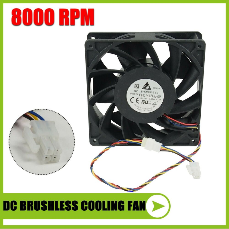 4PIN square - MicroBT Whatsminer 8000 RPM 160 mm Case Fan M32 M31S M30S REAR NEW