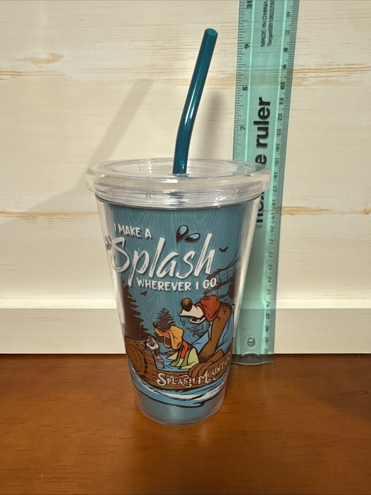 Disney Parks Splash Mountain Brer Rabbit Bear Tumbler Cup With Straw New