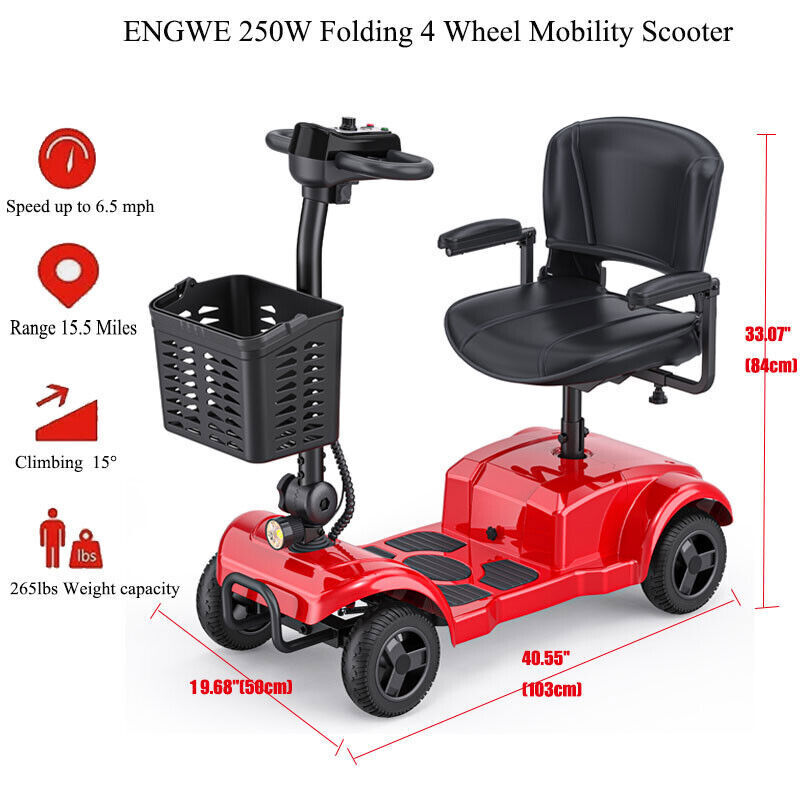 ENGWE 6.5mph Mobility Scooter Pavement Folding Car Boot Long Range Lightweight