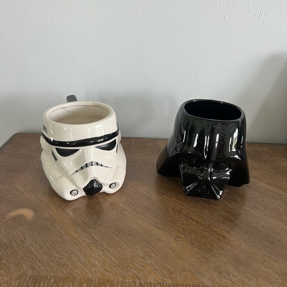 Star Wars Sculpted Coffee Mug Set Storm Trooper Classic All Black Darth Vader