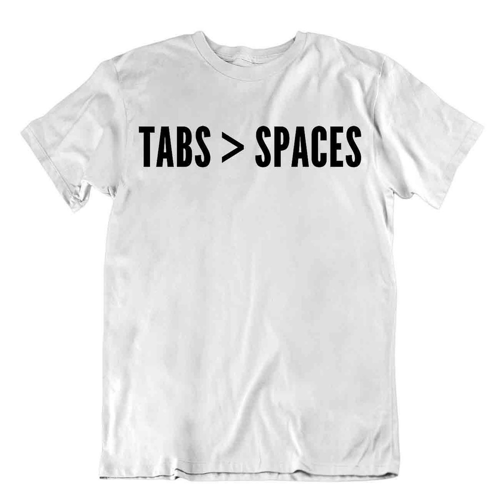 Tabs Spaces Tshirt Networking Apparel Tee Math Coder Humor
