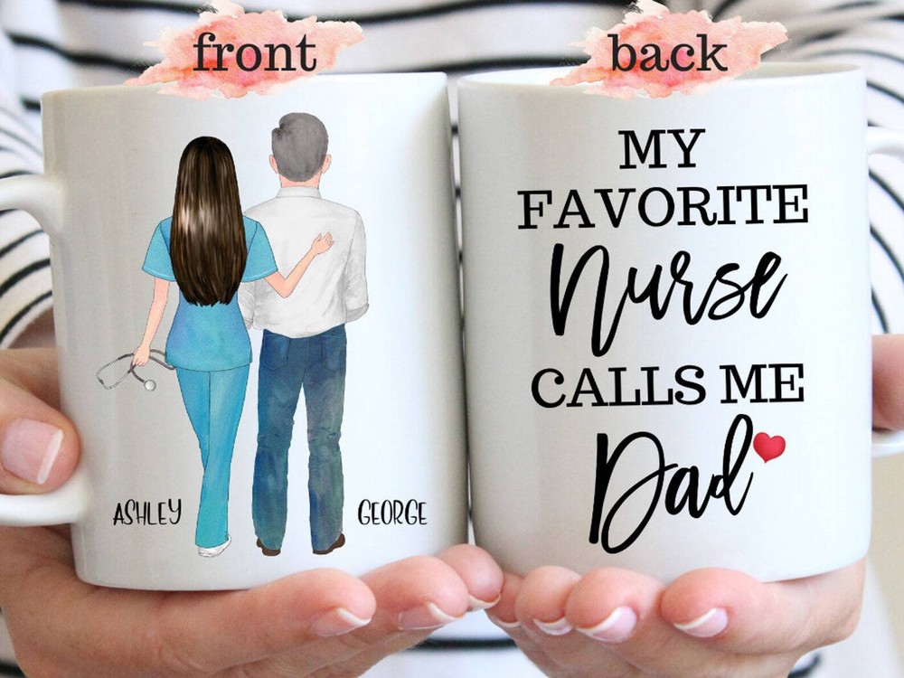 Fathers Day Gift From Daughter Nurse Dad Mug Nurse Father Gift Personalized