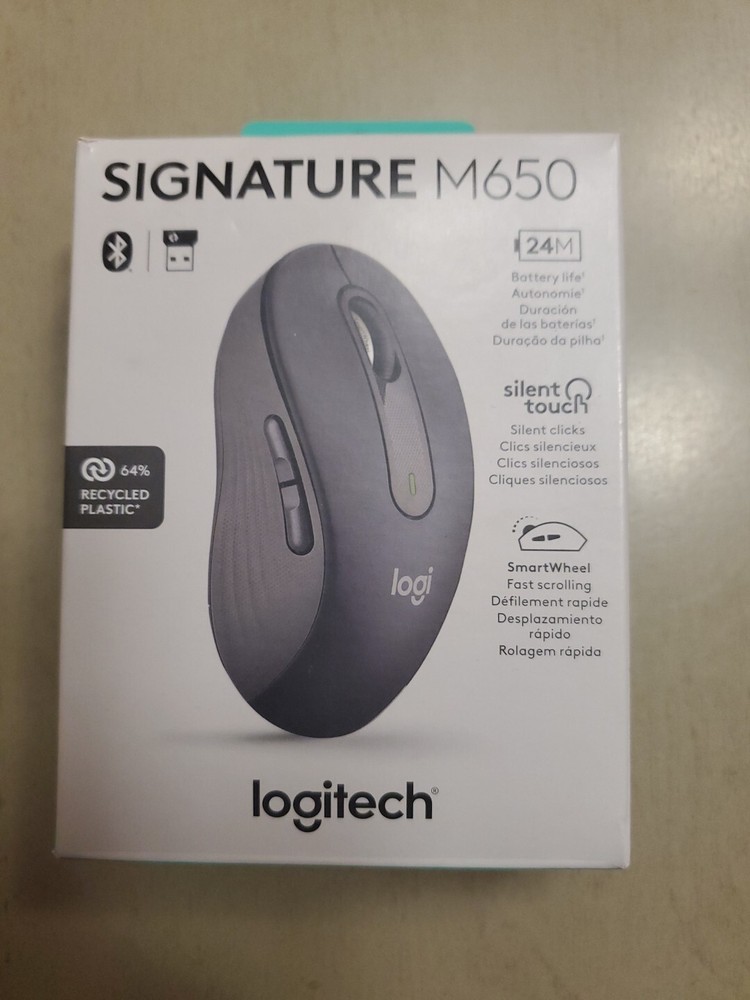 NEW SEALED!* Logitech M650 Medium Wireless Mouse with Silent Clicks - Graphite