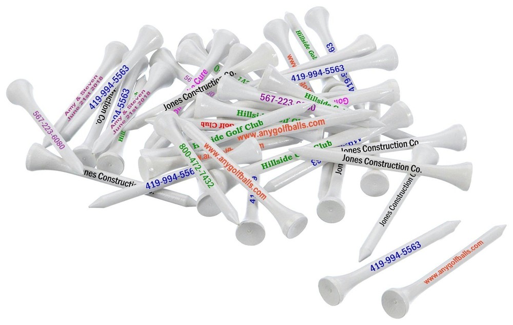 Custom White Golf Tees 100-Pack - Ideal Gift for Golf-Loving Dads-image