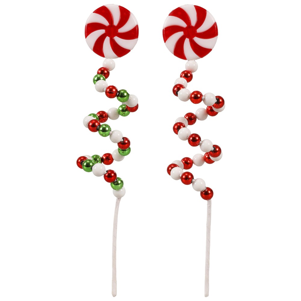 Candy Shape Christmas Tree Decorations Stems Curved