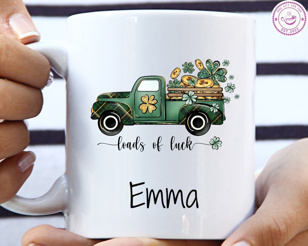 Personalized St Patricks Day Irish Mug - Lucky Shamrock Gift for Him or Her  -image