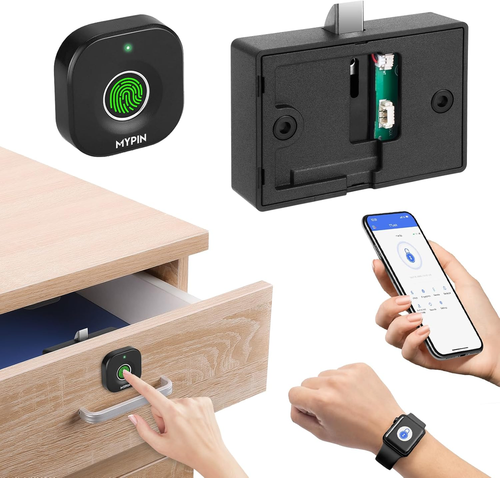 Smart Bluetooth Fingerprint Cabinet Lock with Phone & Watch App Access