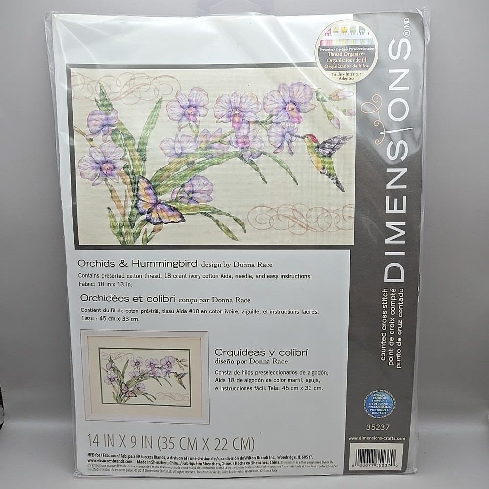 NEW Dimensions 'Orchids & Hummingbird' 14