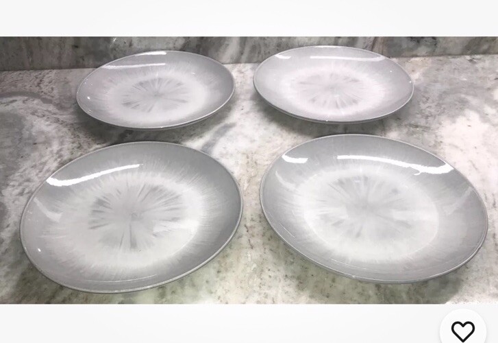 ROYAL NORFOLK Gray  Colored Salad Bread Lunch Plates SET of 4