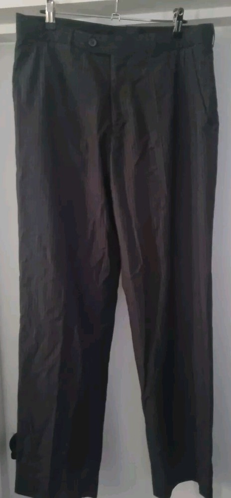 Bracks Mens Black Pinstripe Dress Pants Size 62R Like New