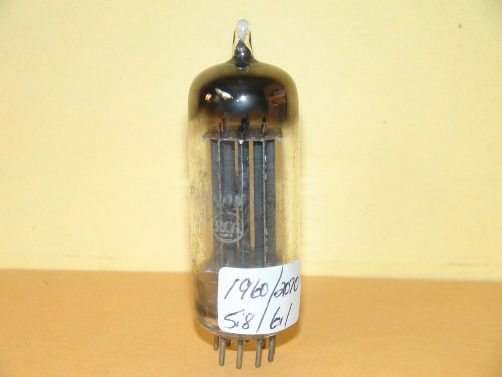 RCA 6CG7 Black Plates Big D-Getter Vacuum Tube 1955 Results = 1960/2070