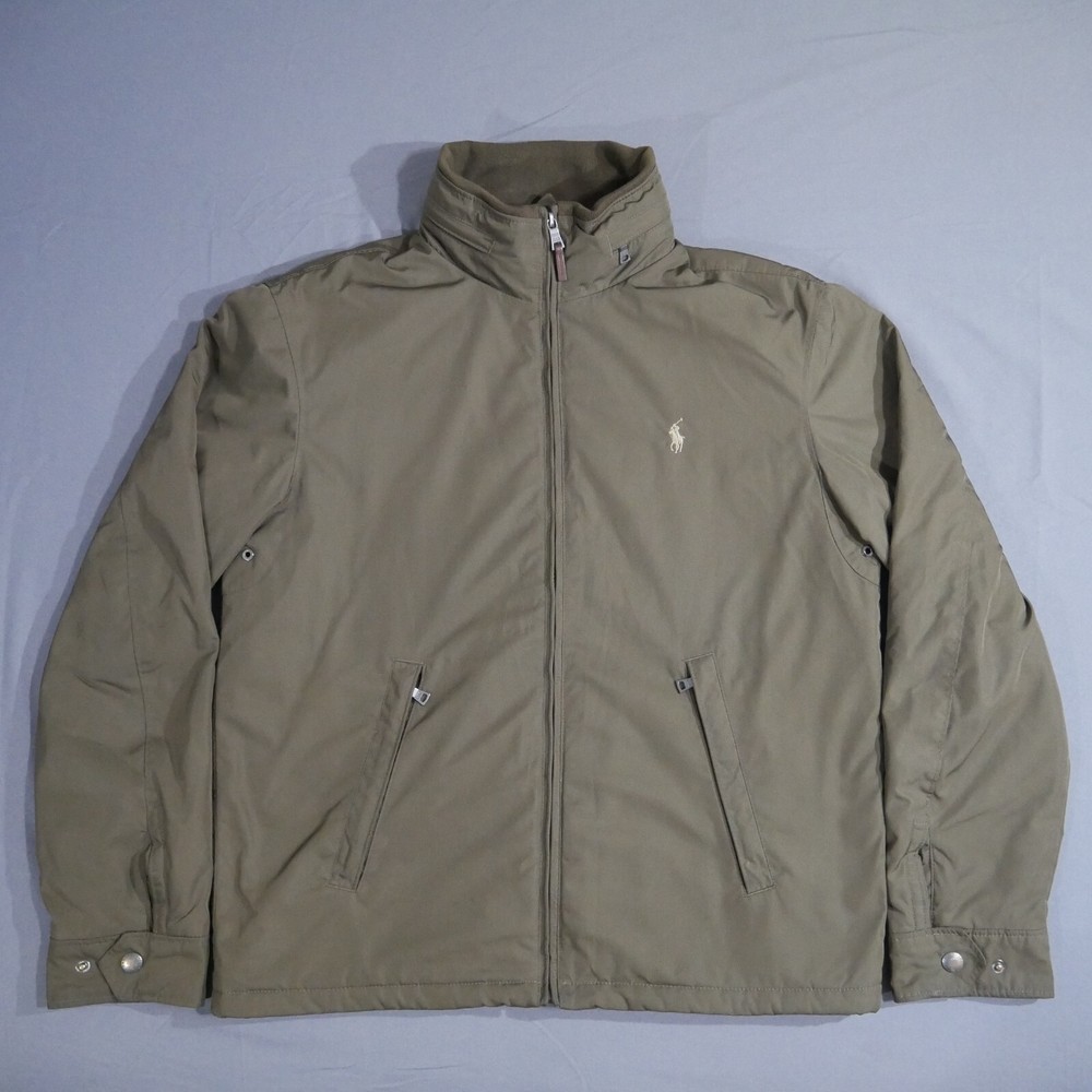 Polo Ralph Lauren Mens Brown Full Zip Hooded Fleece Lined Coat Jacket Size Med