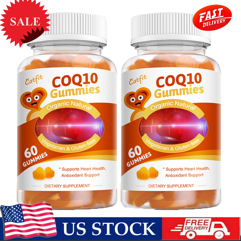 2*60 Coenzyme Q10 Gummies500mg  , Natural Heart Health Support,3-IN-1 Capsules