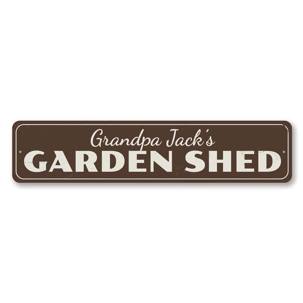 Personalized Garden Shed Name Aluminum Metal Decor Sign