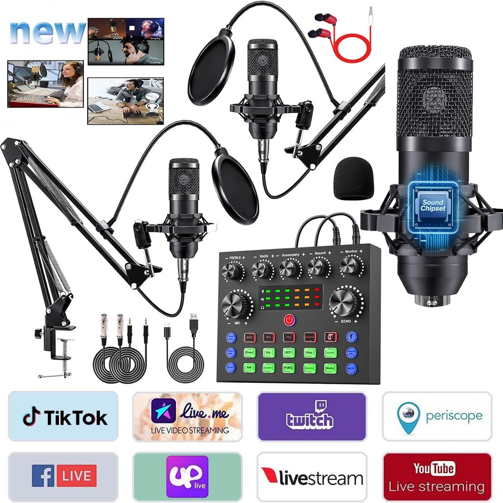 BM800 Condenser Microphone Podcast Music Mixer Equipment Home Studio Recording