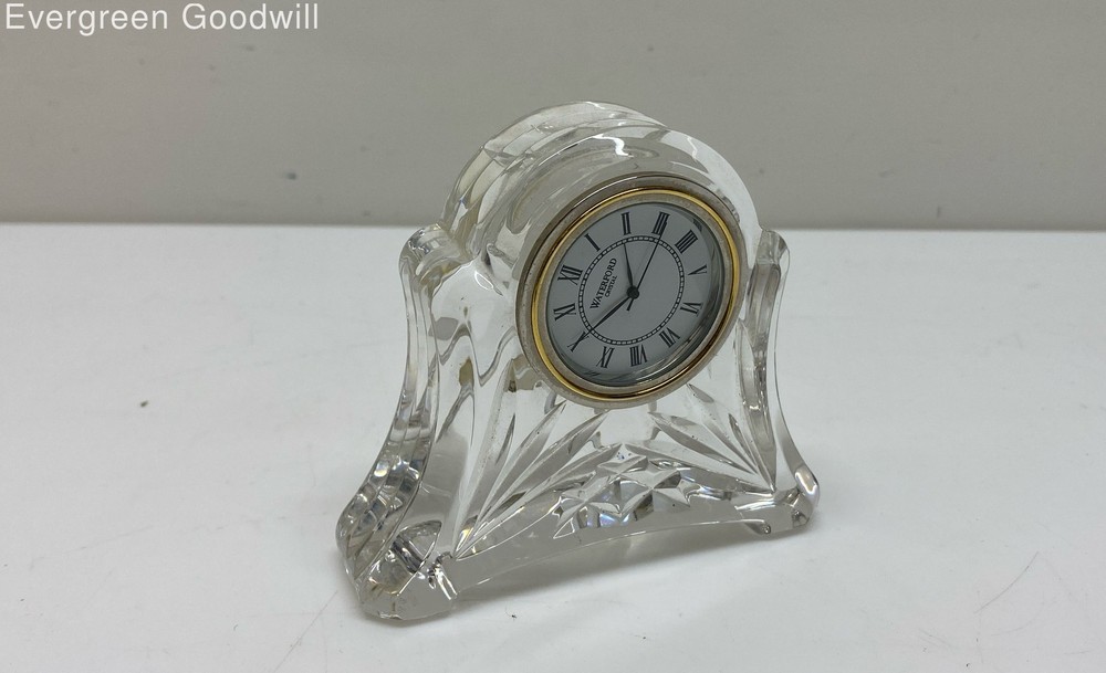 VTG Untested Waterford Crystal Abbey Clock Figurine with Lead Cut Glass Design