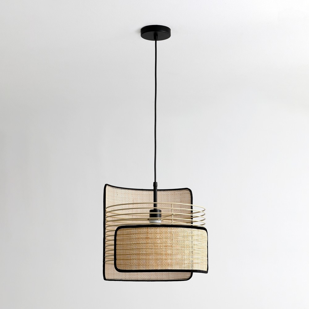 Vidalite Mazal Chic Curved Wicker Single Pendant Light  