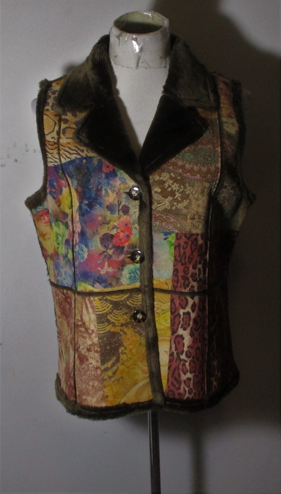 Women's WEAVZ Brown Warm Button Insulated Vest Size M NWOT