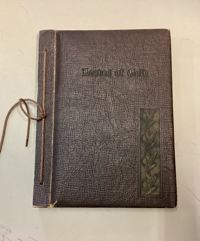Vintage 1947 Leather Bound Leaves of Gold Prayer Anthology Inspirational Book