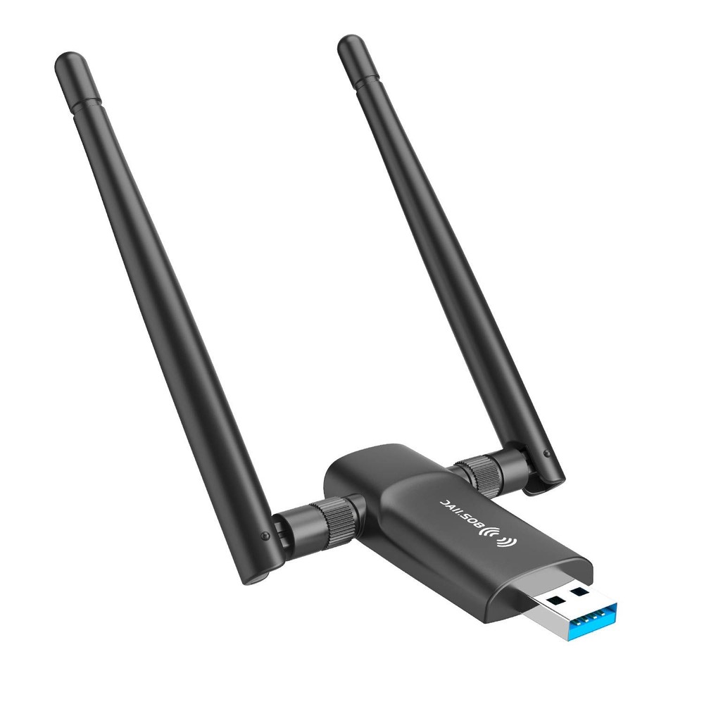 High-Speed Wireless USB WiFi Adapter for PC with Dual 5Dbi Antennas 1300Mbps 5G/2.4G Support