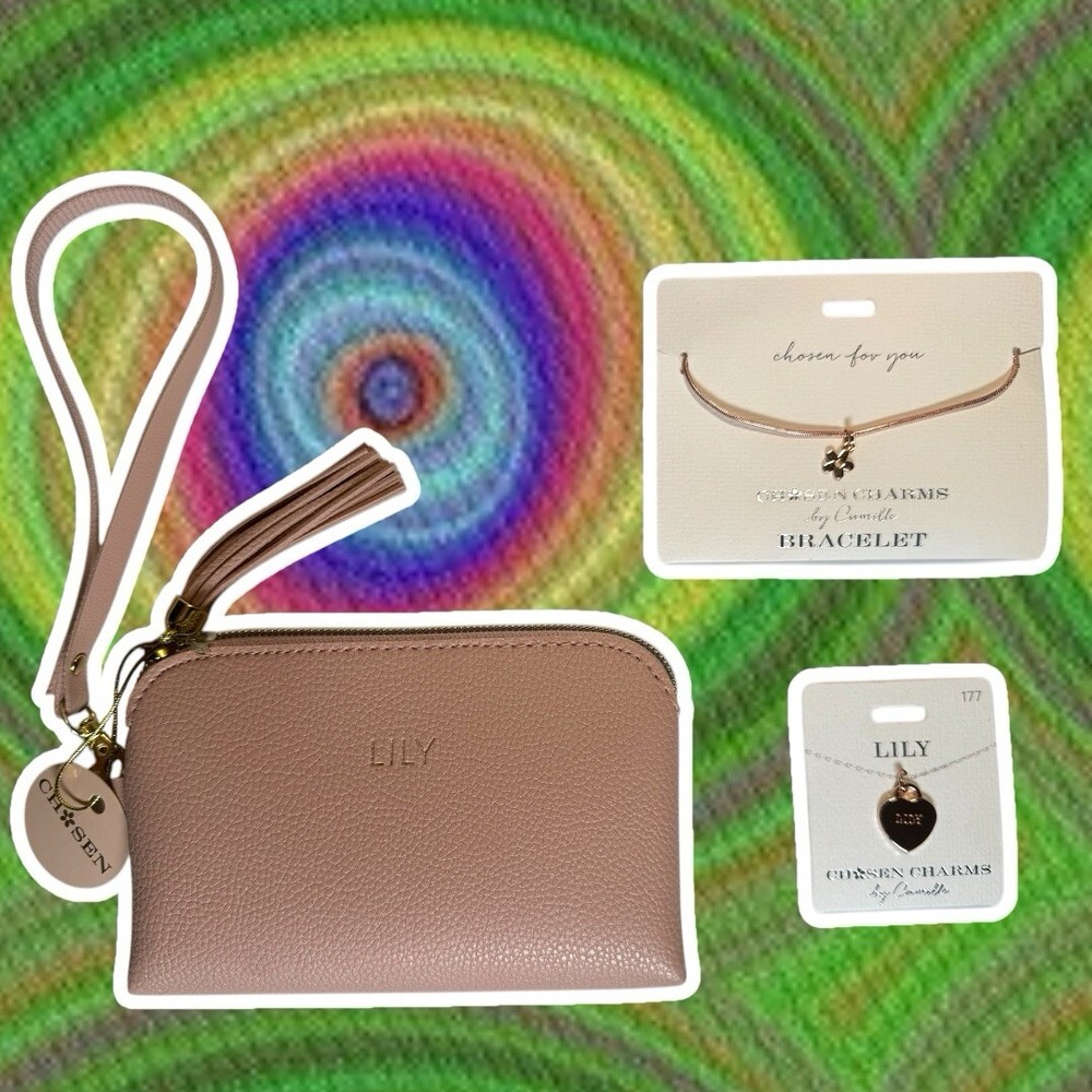 Lily Personalized Name Bracelet Set with Wristlet & Charm-image