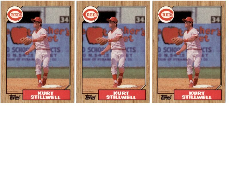 (3) 1987 Topps #623 Kurt Stillwell RC Cincinnati Reds Card Lot