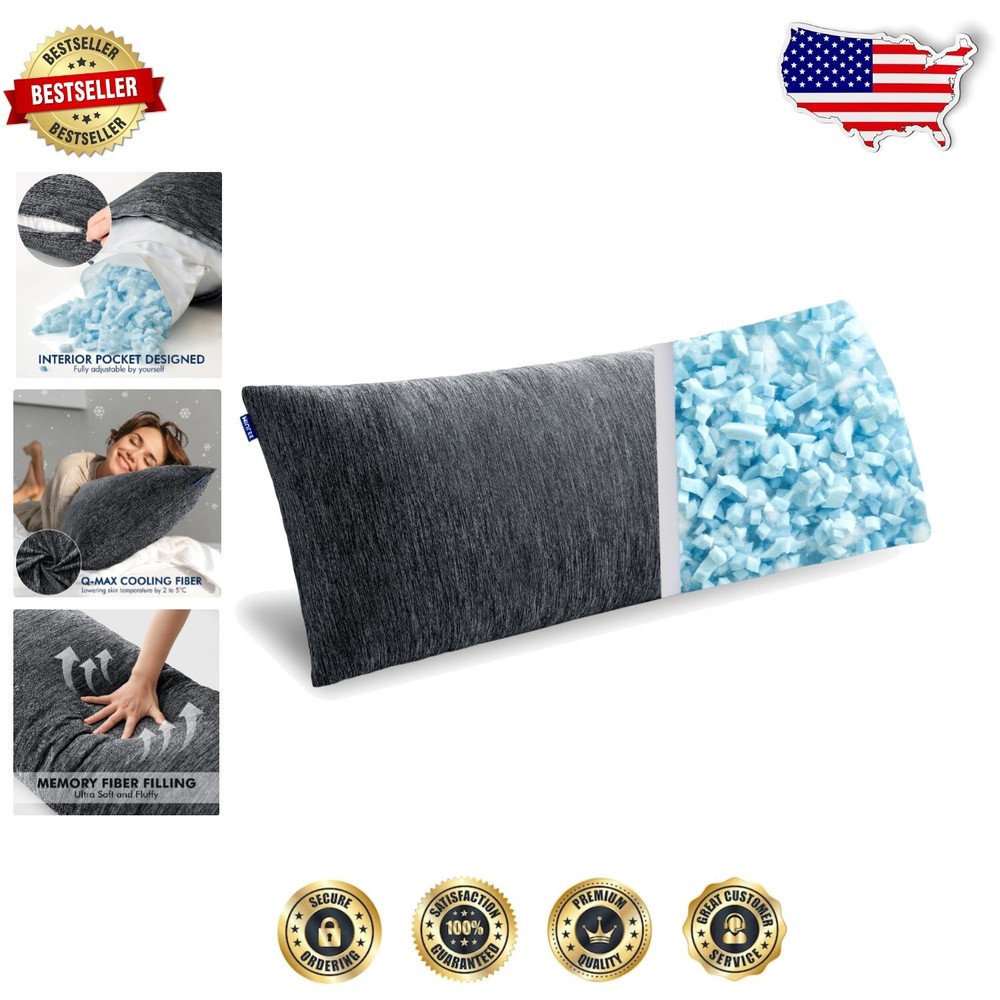 Cooling Rectangular Body Pillow 20x54 Inches Ideal for All Sleep Positions