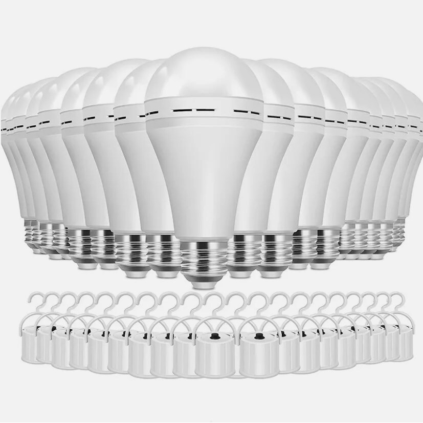 Rechargeable Emergency Light Bulb 20 Pack for Power Outage Battery Operated Bulb