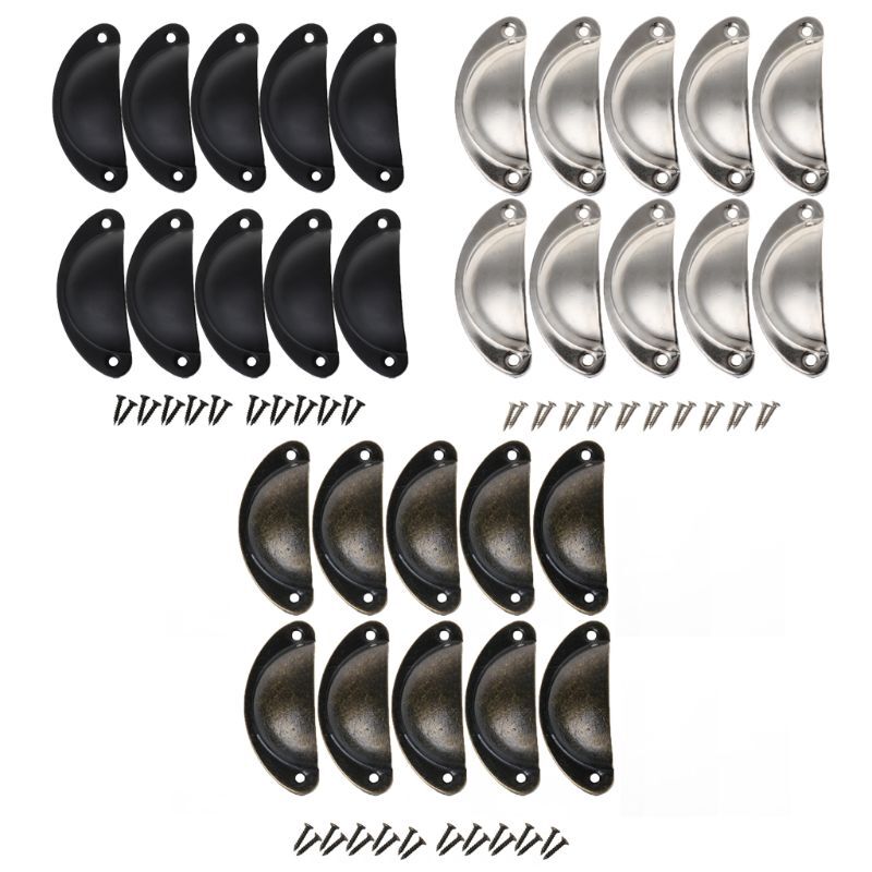 10 Retro Iron Drawer Pulls for Dresser Wardrobe Furniture Handles Knobs