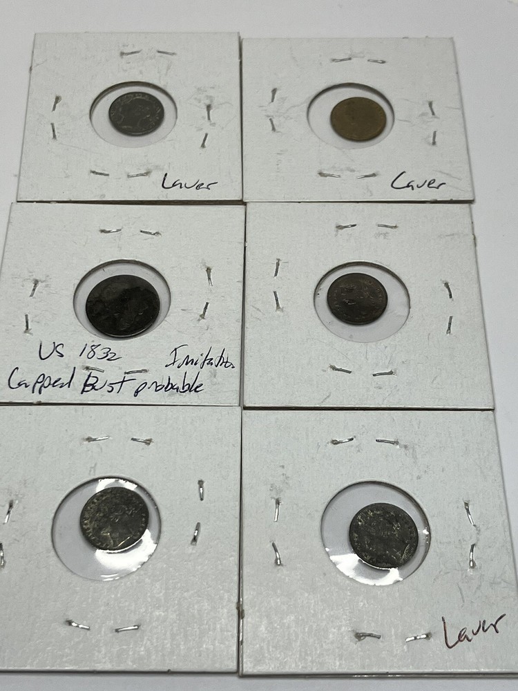 Antique Lauer Miniature Toy Coins Collection Of 6