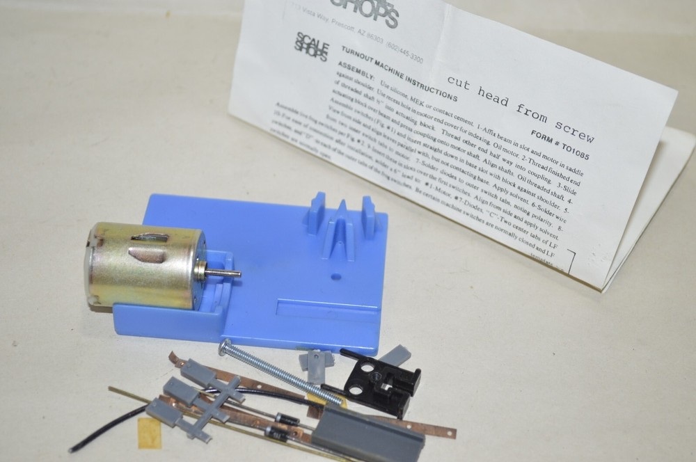 HO scale track Scale Shops  switch turnout motor machine