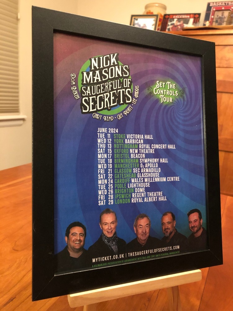 Framed Nick Mason’s Saucerful of Secrets 2024 Tour Live Concert Promo Ad