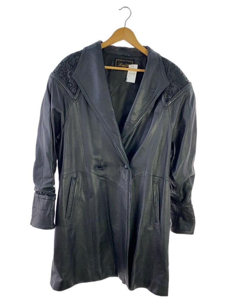 Saga Fox Black Leather Blouson Jacket with Shoulder Pads