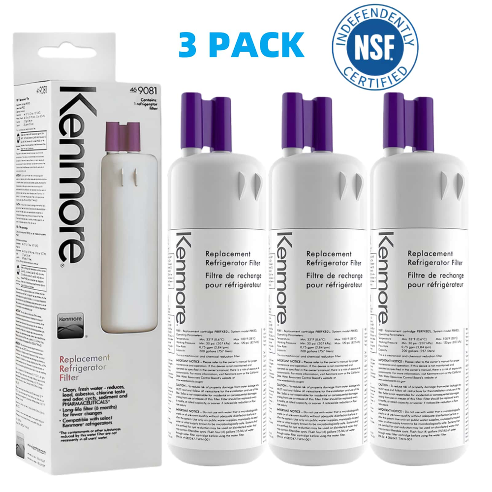 3-Pack Kenmore 9081 Refrigerator Water Filter 469081 46-9930 US Stock New