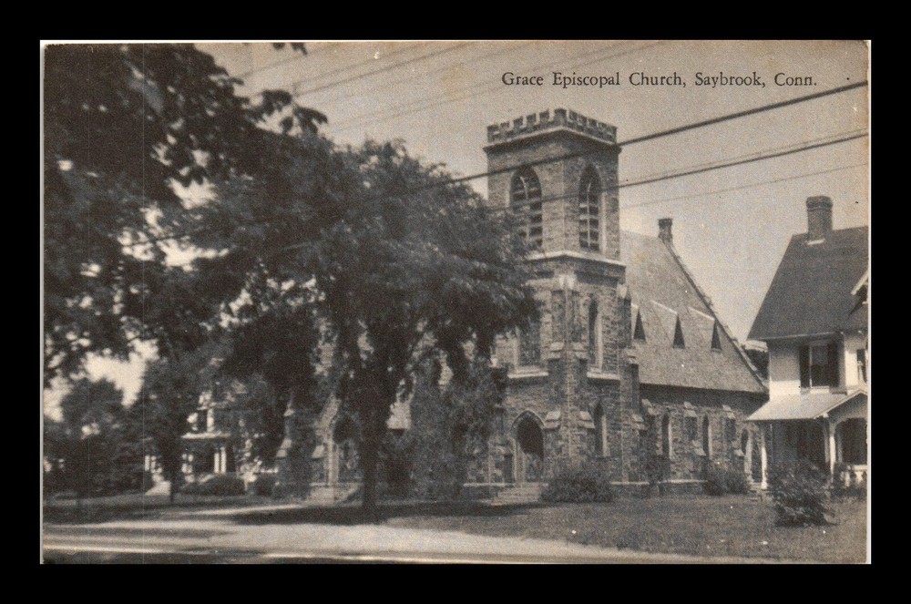 DR JIM STAMPS POSTCARD GRACE EPISOCOPAL CHURCH SAYBROOK CONNECTICUT UNPOSTED