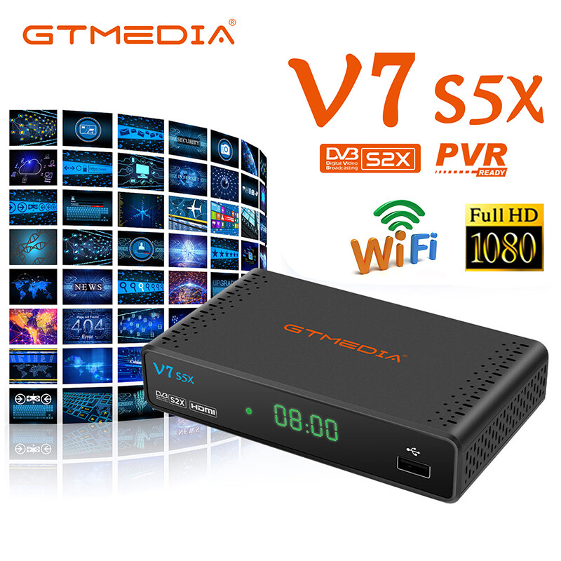 GTMEDIA DVB-S/S2/S2X Satellite Receiver Digital TV Set Top Box WIFI RCA USB DVR