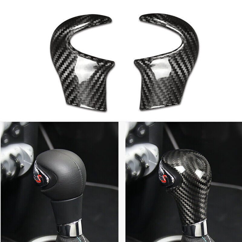 Real Carbon Fiber Gear Shift Knob Grip Cover Trim fit For Mini Cooper R55 R56