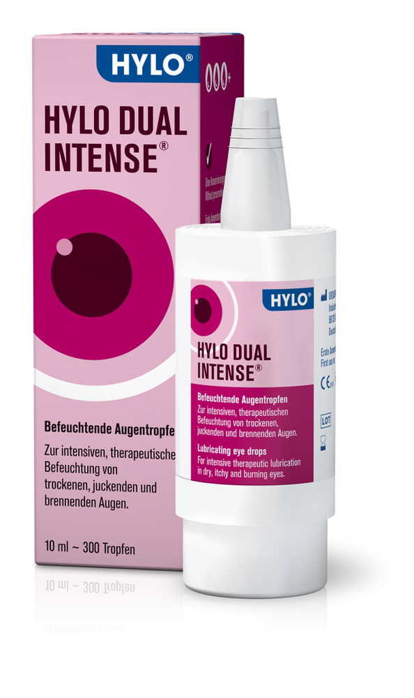 Hylo Dual Intense Lubricating Eye Drops for Severe Dry Eye Relief, 10ml 300 Drops