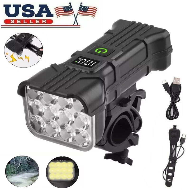 USB Rechargeable Super Bright LED Bike Front Light Waterproof Cycling Headlight