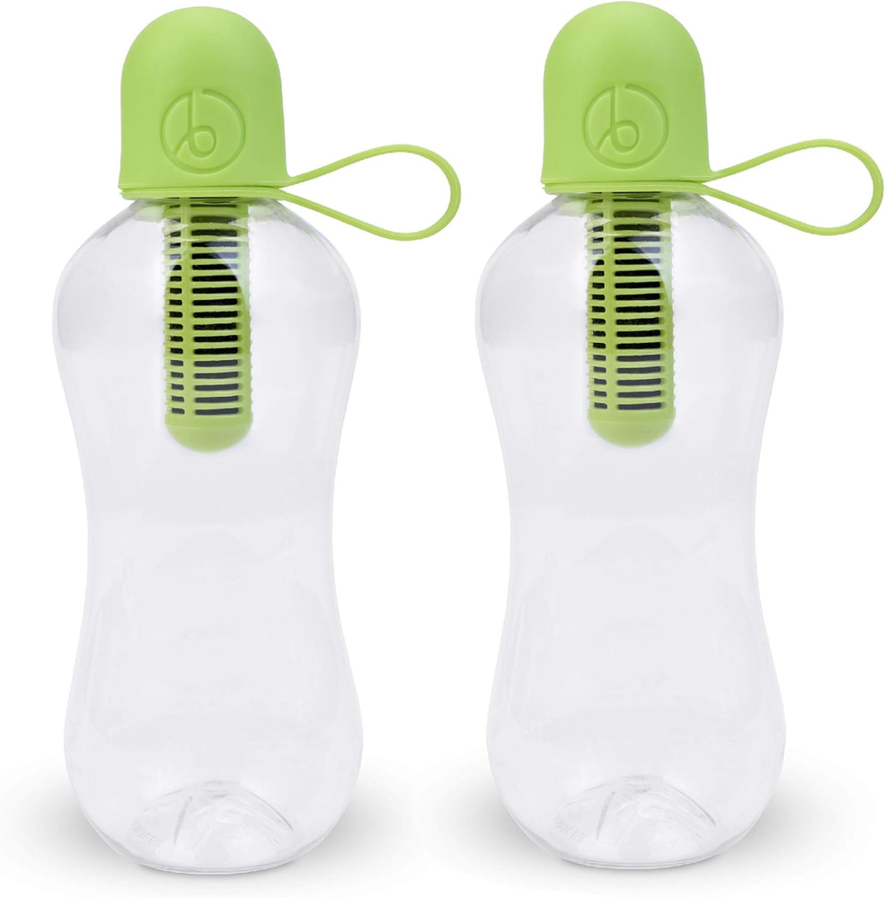 Eco-Friendly BPA-Free Lime Filtered Water Bottle 18.5 oz 2-Pack