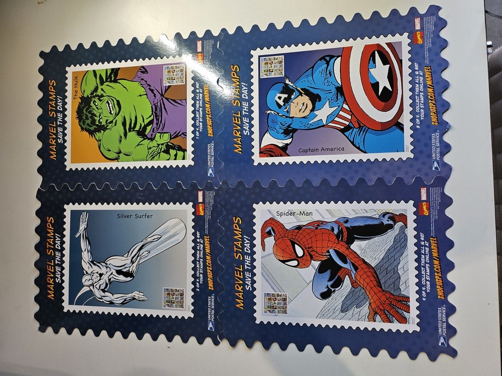 USPS 2007 MARVEL PROMO STAMP PUZZLE Complete Set of Four Greg Land Art VERY RARE