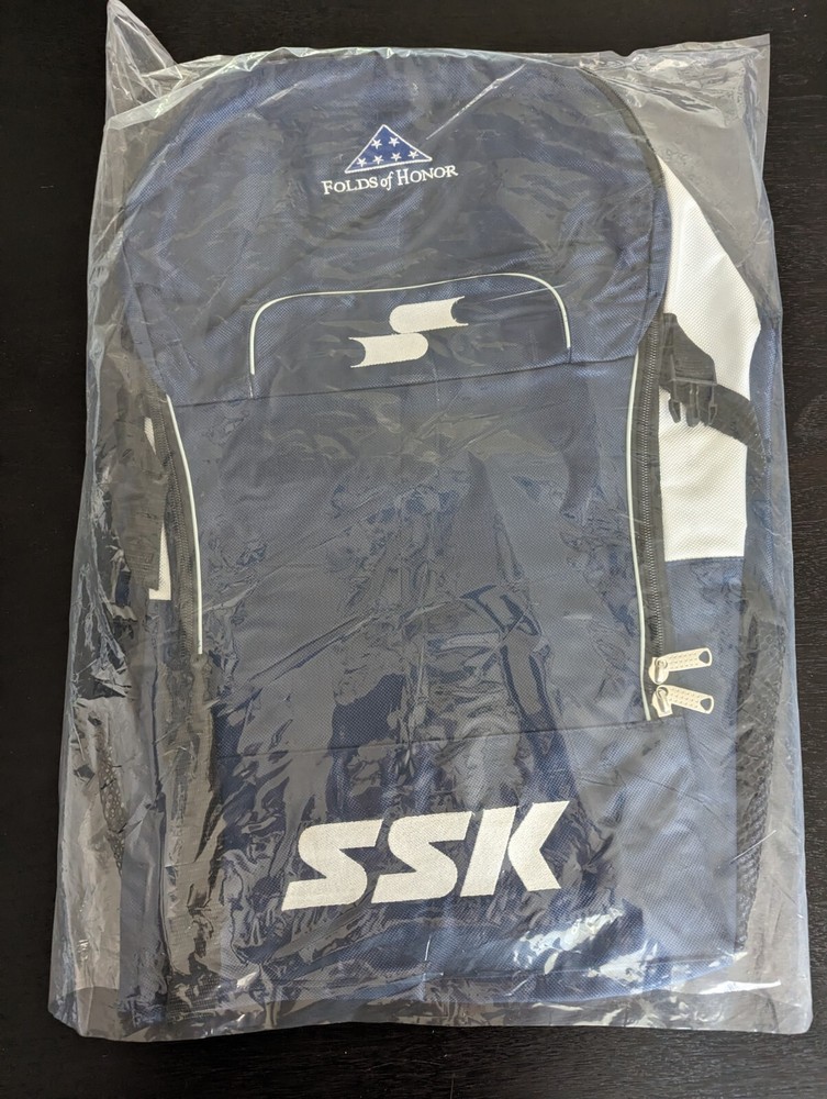 SSK Baseball/Softball Folds of Honor Backpack Equipment Bag Navy Blue