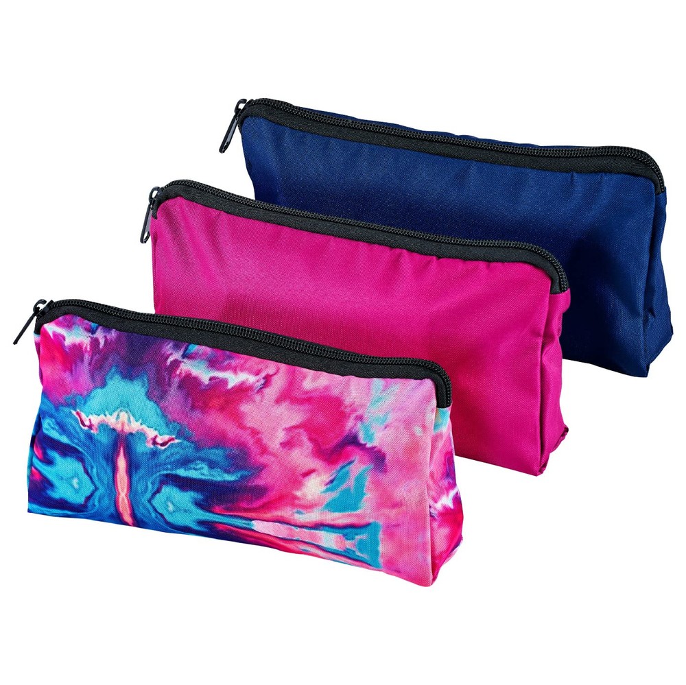 Printed Fabric Pencil Pouch for School & Office - Large Capacity Storage Organizer